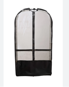 B597 Clear Competition Garment Bag 3" Black Gusset