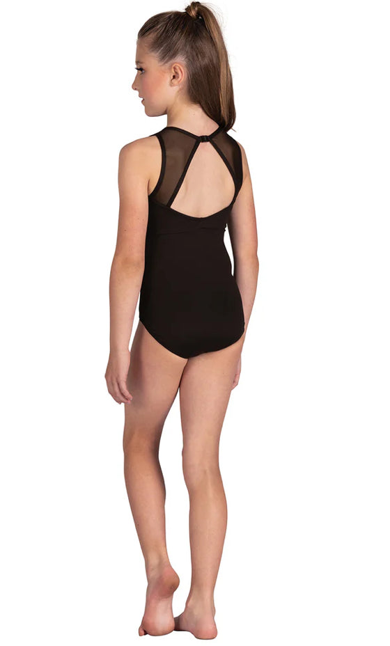 24131C Childs Cutaway Tank Rhinestone Trim Leotard