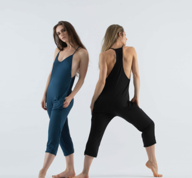 Kaiko Bamboo Romper with Pockets BLK 38/S