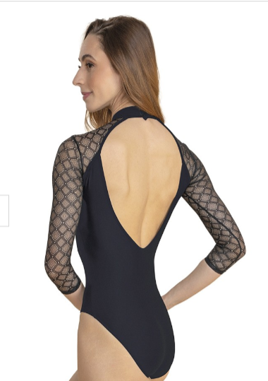 BY33 Thalia 3/4 Sleeve Mock Neck Leotard