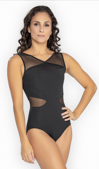 BY01 Adult Mesh Detail V Neck Tank