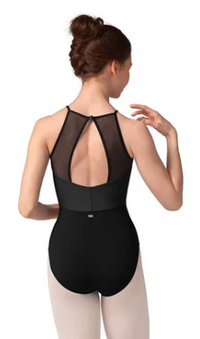 M40001LM - Zephyr Striped Halter Neck Leotard