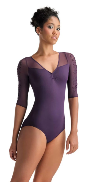 Child Ember 3/4 Sleeve Leotard - Viola - 10/12