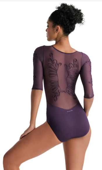 Child Ember 3/4 Sleeve Leotard - Viola - 10/12