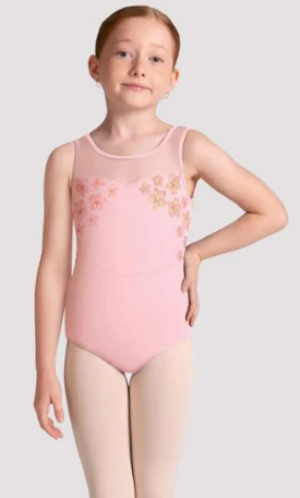 CL50011 - Kids Metallic Print Back Cross Mesh Leotard