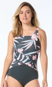 G8W215 - High Neck One Piece Swimsuit
