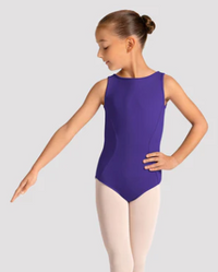 M50009C - Celestia Boat Neck Mesh Back Tank Leotard