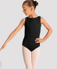 M50009C - Celestia Boat Neck Mesh Back Tank Leotard