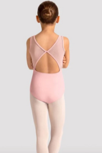 M50009C - Celestia Boat Neck Mesh Back Tank Leotard