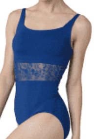 22112A - Square Neck Floral Leotard