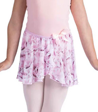 26407C - Kids Mock Wrap Floral Skirt