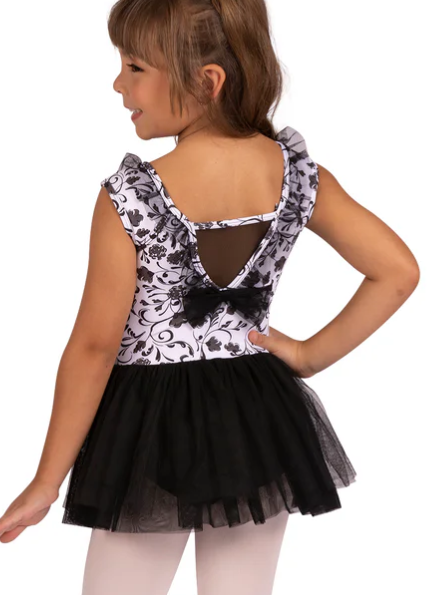 25207C - Ruffle Trim Print Dress/TuTu Leotard
