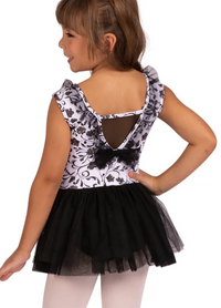 25207C - Ruffle Trim Print Dress/TuTu Leotard