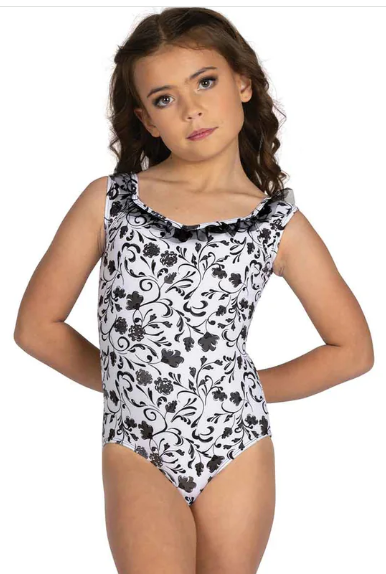 25110C - Ruffle Trim Print Leotard