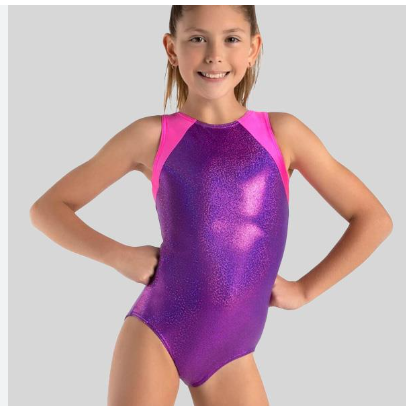 12028C Child Shoulder Panel Gymnastics Leotard