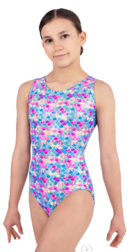 G0089 - Kids Shimmering Scallop Tank Gymnastics Leotard