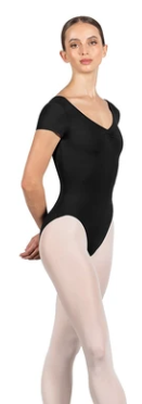 L4262 - Ladies Soft Gather Low Cap Sleeve Leotard