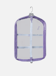B23527 Short Lavender Gusseted Clear Garment Bag