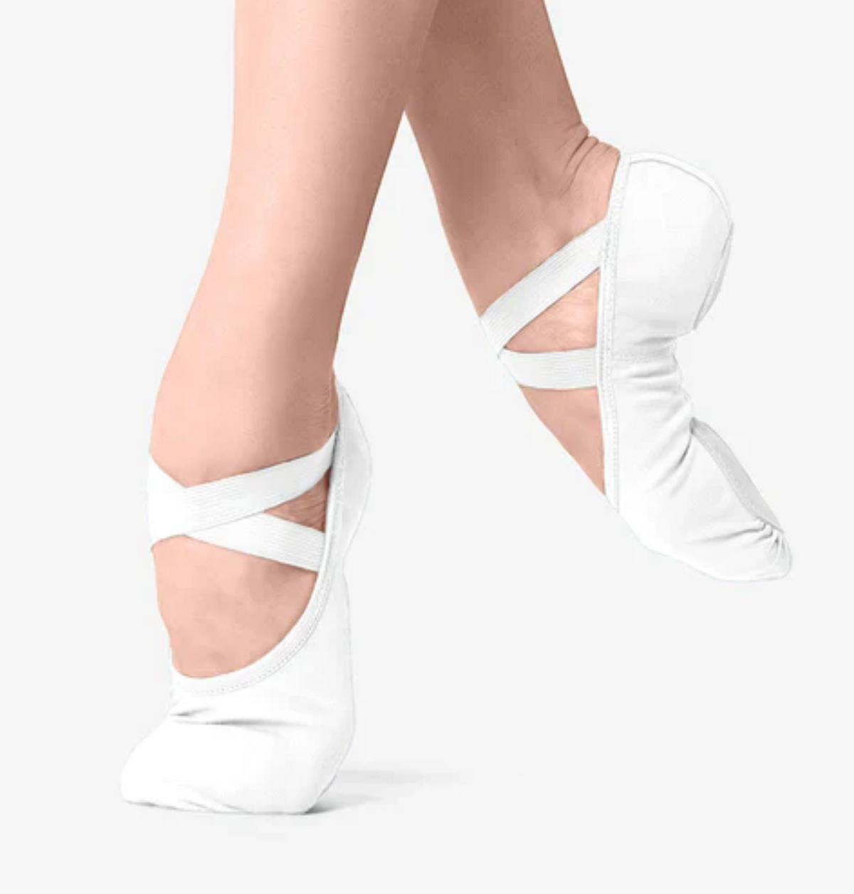 SD16L Adult Split Sole Canvas Ballet Slipper White