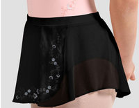 CR4201 Bloch Fleur Embroidered Fixed (Faux) Wrap Childrens' Skirt