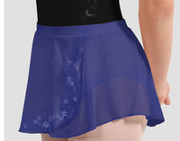CR4201 Bloch Fleur Embroidered Fixed (Faux) Wrap Childrens' Skirt