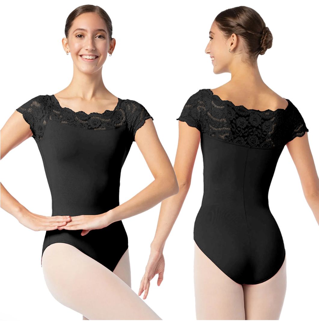 SL16 Adult Lace Cap Sleeve Leotard
