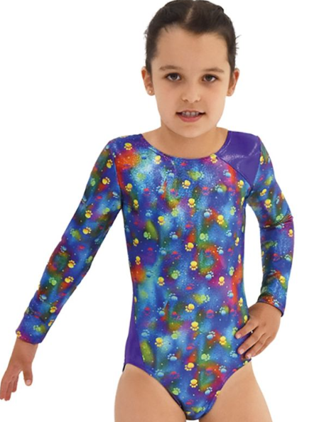 7803 - Mondor Childs Long Sleeve Gymnastics Leotard.