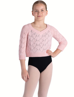 CZ5256 - Childrens' V-Neck Cropped Sweater